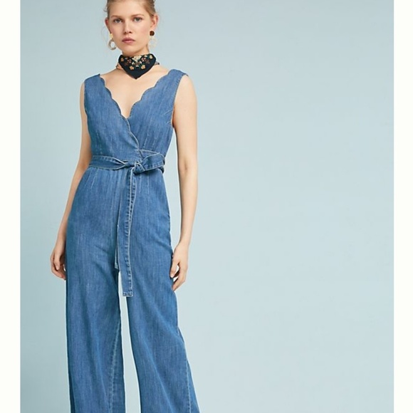 Anthropologie Pants - Pilcro and the letterpress denim jumpsuit size 12